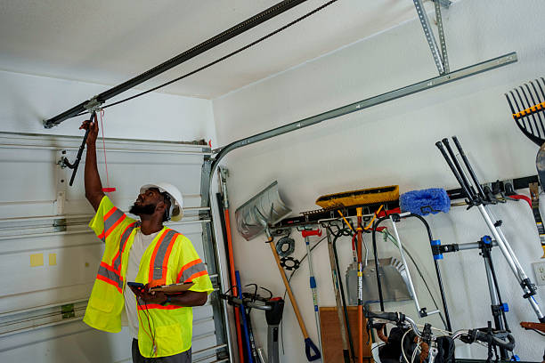 Professional Garage Door Panel Replacement technician working in Jurupa Valley, CA